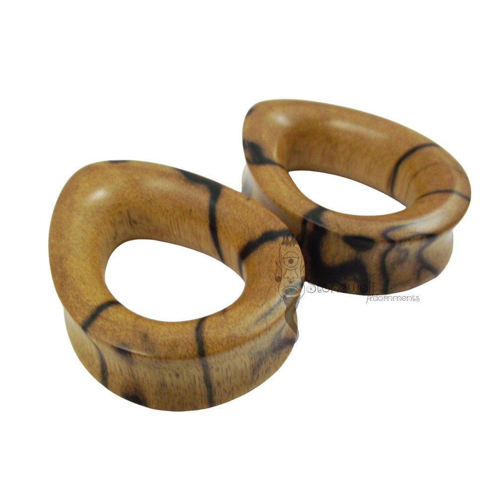 Pair of Wood Teardrop Flared Eyelets Made to Order