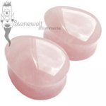 Pair of Rose Quartz Teardrop Stone Plugs- Made to Order