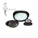 Delrin Oval Labret with Synthetic Opal Inlay - Made to Order
