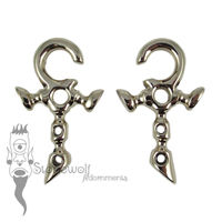 Pair of Bronze Small Ankh of Death Ear Weights- Ready to Ship