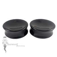Black Delrin 32mm Concave Double Flared Plugs - Ready To Ship