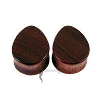Pair of Bloodwood Teardrop Wood Plugs- Made to Order