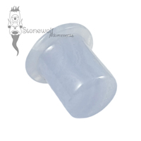 Blue Chalcedony 11mm Round Philtrum Labret Plug- Ready To Ship