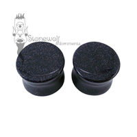 Pair of Blue Goldstone Plugs Double Flared Made to Order