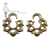 Pair of Bronze Lotus Ear Weights