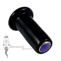 Delrin 6mm Philtrum Lip Plug w/ Syn Charoite Inlay-Ready To Ship