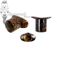 Cheetah Agate Round Stone Labret Made to Order