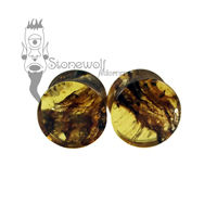 Pair of Chiapas Amber Plugs Double Flared Made to Order