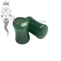 Pair of Dark Green Aventurine Plugs Double Flared Made to Order