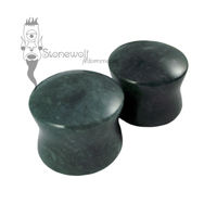 Pair of Dark Blue Jadeite Plugs Double Flared Made to Order