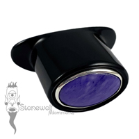 Delrin 16mm Oval Labret with Synthetic Charoite - Ready To Ship