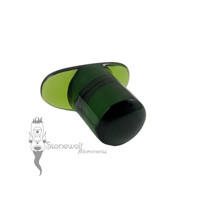 Bottle Green Transparent Glass 10mm Round Labret - Ready To Ship