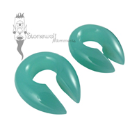 Pair of Frosted Glass Keyhole Ear Weights- Choice of Colour
