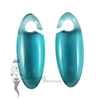 Gorilla Glass Turquoise Small Cocoon Glass Ear Weights
