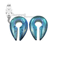 Gorilla Glass Smoke Turquoise Mini Keyhole Ear Weights