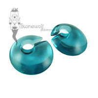 Gorilla Glass Turquoise Small Eclipse Glass Ear Weights