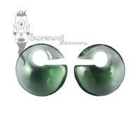 Gorilla Glass Forest Green Mini Eclipse Glass Ear Weights