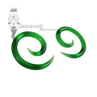 Gorilla Glass 3mm Emerald Green Glass Spirals