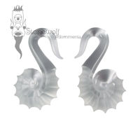 Gorilla Glass Crystal Nautilus Spiral Ear Weights