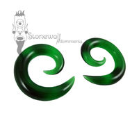 Gorilla Glass 6mm Emerald Green Glass Spirals