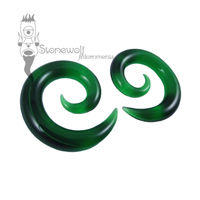 Gorilla Glass 8mm Emerald Green Glass Spirals