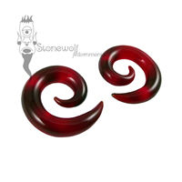 Gorilla Glass 8mm Ruby Red Glass Spirals
