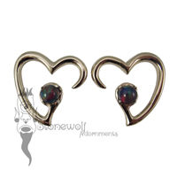 Pair of Bronze Jewel of my Heart Weights - Dark Aurora Opal