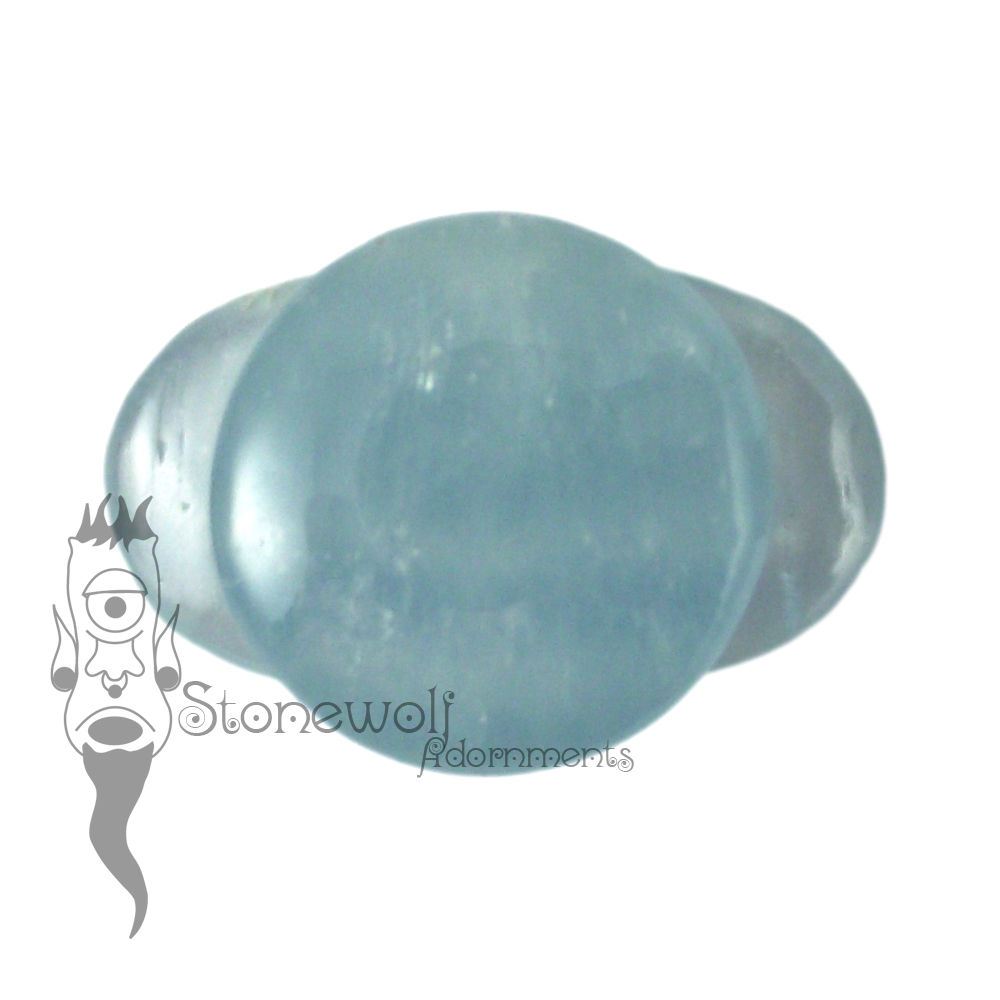 Blue Onyx Stone Round Labret Made to Order - Click Image to Close