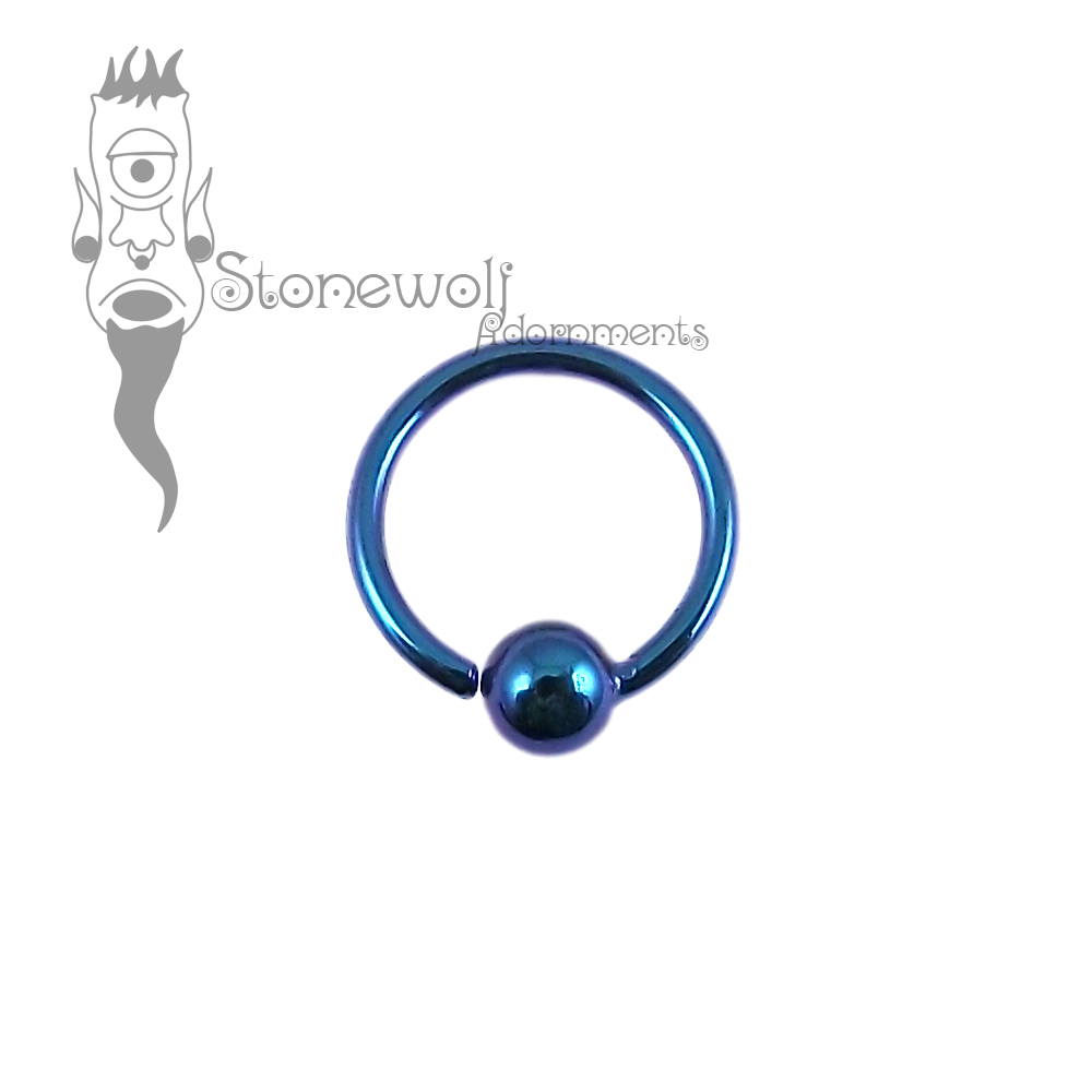 1.2mm Blurple/Teal Niobium Fixed Bead CBR- Ready to Ship