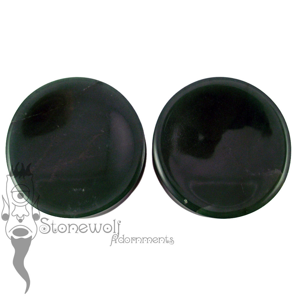 Dark Green Aventurine Concave 50mm Plugs- Ready To Ship - Click Image to Close