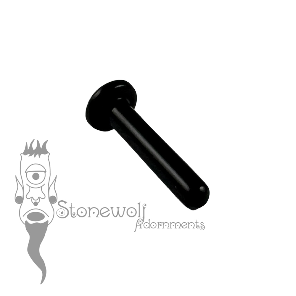 Delrin 3mm by 14mm Round Philtrum Lip Plug- Ready To Ship