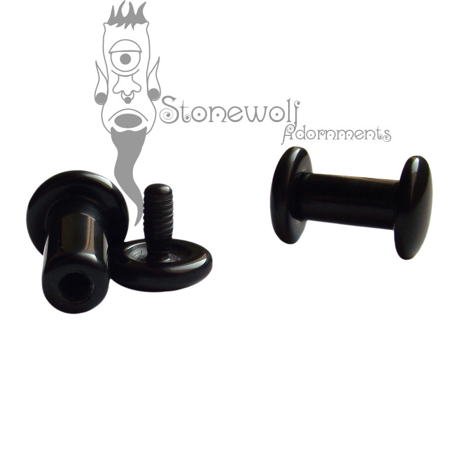 Delrin Threaded Barbell For Stretched Tongue Piercings - Click Image to Close