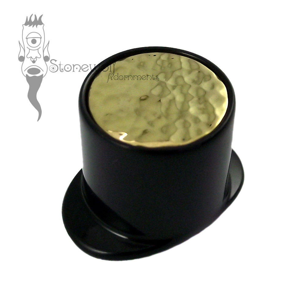 Delrin Lip Plug with Hammered Inlay - Made to Order