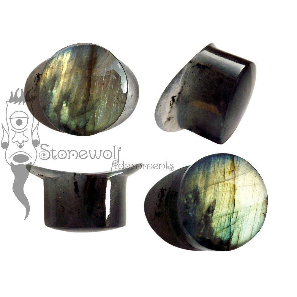 Labradorite Stone Round Labret Made to Order - Click Image to Close