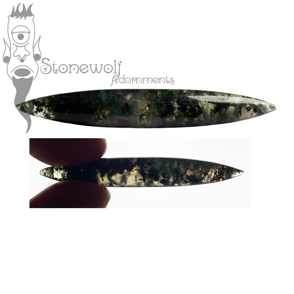 Green Moss Agate Septum Spike- Made to Order - Click Image to Close