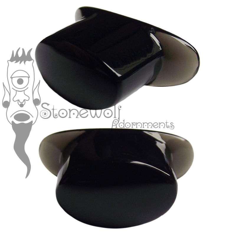Obsidian Stone Oval Labret Made to Order - Click Image to Close