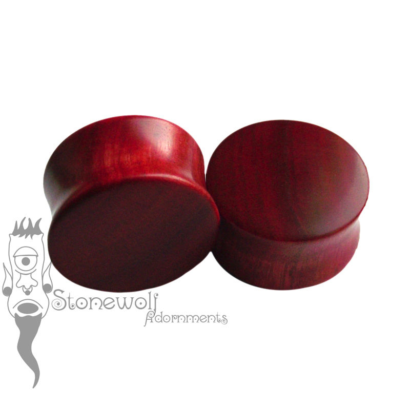 Pair of Pink Ivory Wood Plugs Double Flared Made to Order - Click Image to Close