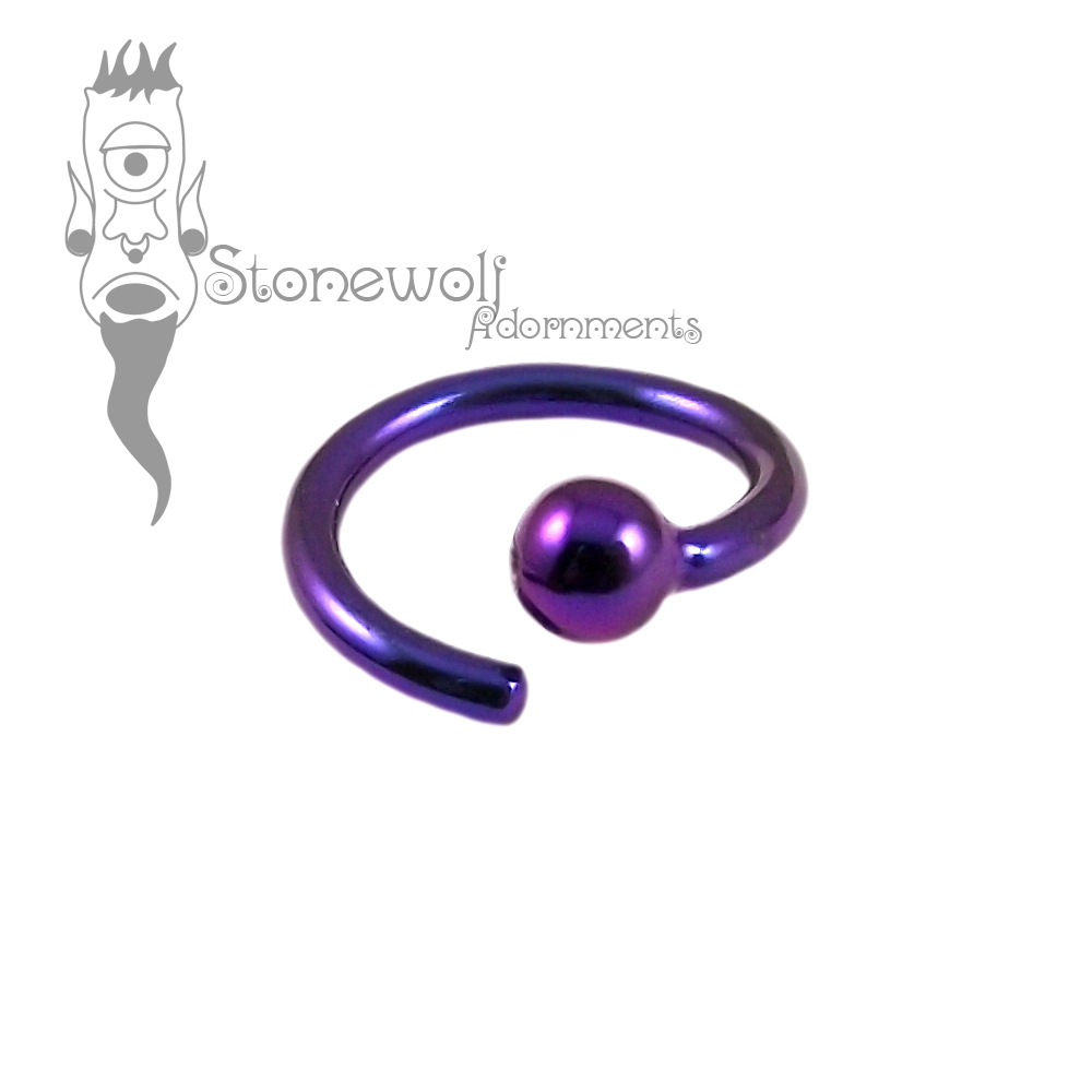 1.6mm Vibrant Purple Niobium Fixed Bead CBR- Ready to Ship