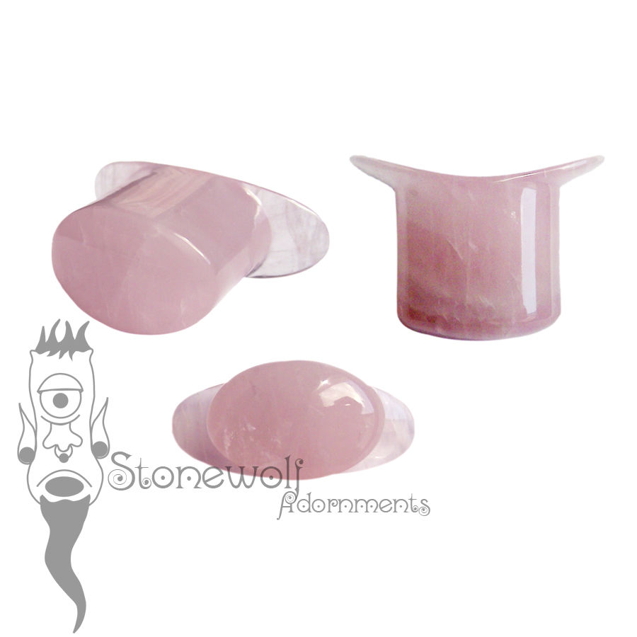 Rose Quartz Stone Oval Labret Made to Order - Click Image to Close