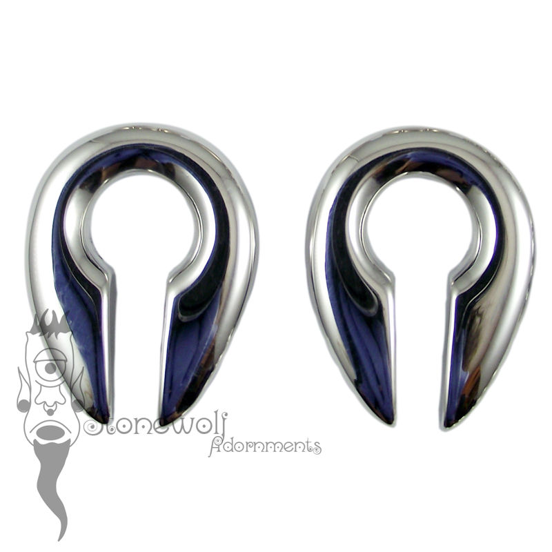 Pair of Silver Keyhole Ear Weights