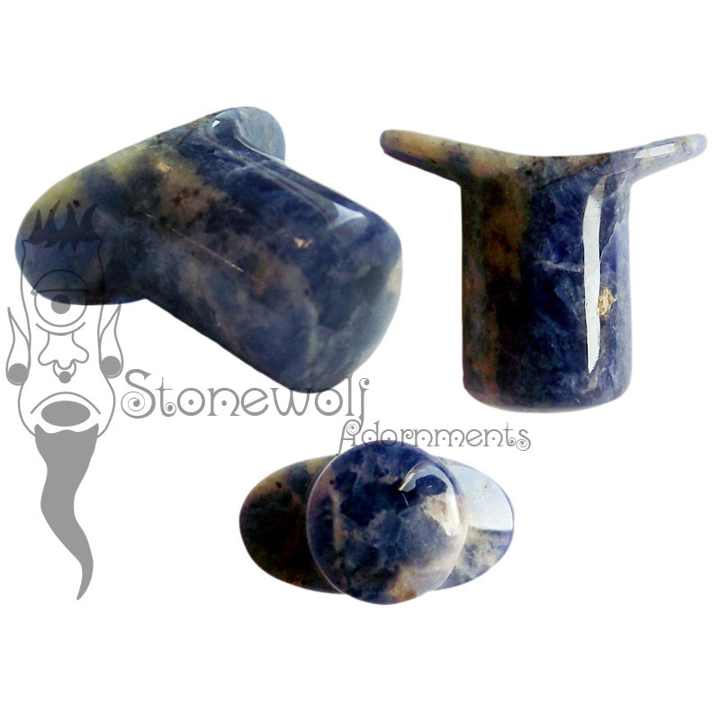 Sodalite Stone Round Labret Made to Order - Click Image to Close