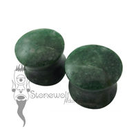 Pair of Light Green Aventurine Plugs Double Flared Made to Order