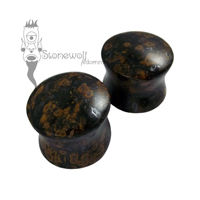 Pair of Metallic Stag Jasper Plugs Double Flared Made to Order