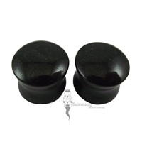 Pair of Mystery Jade Stone Plugs Double Flared Made to Order
