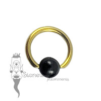 Gold Niobium CBR Rubber Bead 2mm by 12mm