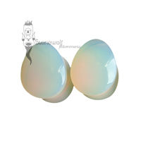 Pair of Opalite Teardrop Plugs Choice of Colour - Made to Order