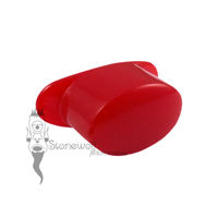 Opaque Red 19mm Oval Glass Labret - Ready To Ship