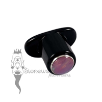 Delrin 8mm Round Labret with Pink Aurora Inlay - Ready To Ship