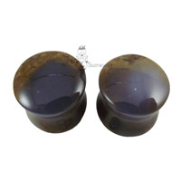 Pair of Purple Chalcedony Plugs Double Flared Made to Order