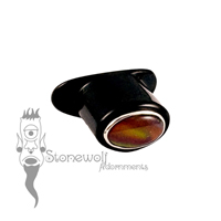 Delrin 12mm Oval Labret with Aurora Opal Inlay - Ready To Ship